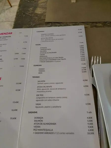 menu 0 of Restaurante TATAKI