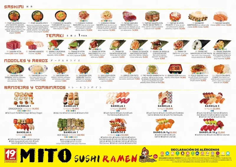 menu 0 of MITO SUSHI RAMEN