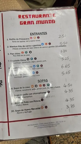 menu 1 of Restaurante Chino Gran Mundo