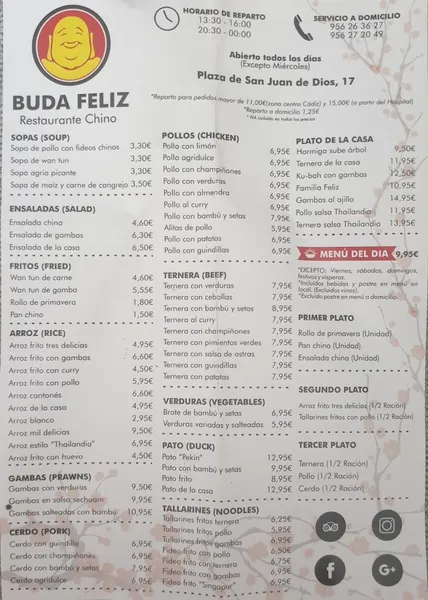 menu 0 of Buda Feliz