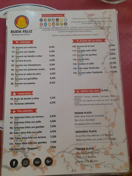 menu 1 of Buda Feliz