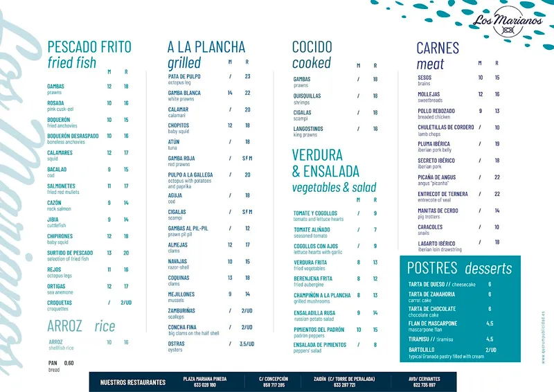 menu 0 of Los Marianos