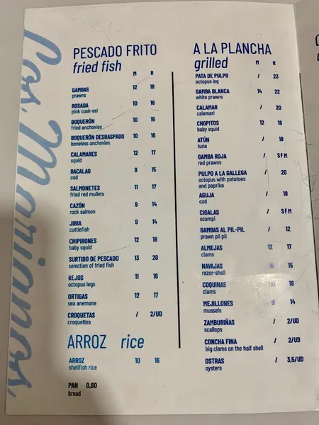 menu 1 of Los Marianos