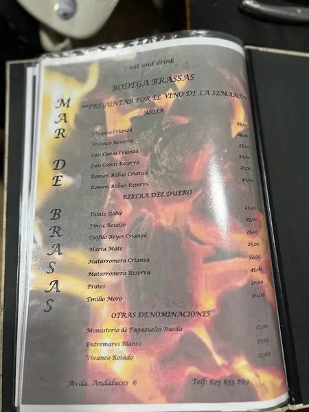 menu 2 of Mar de Brassas