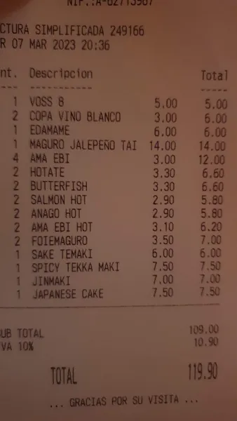 menu 0 of Restaurante Parco