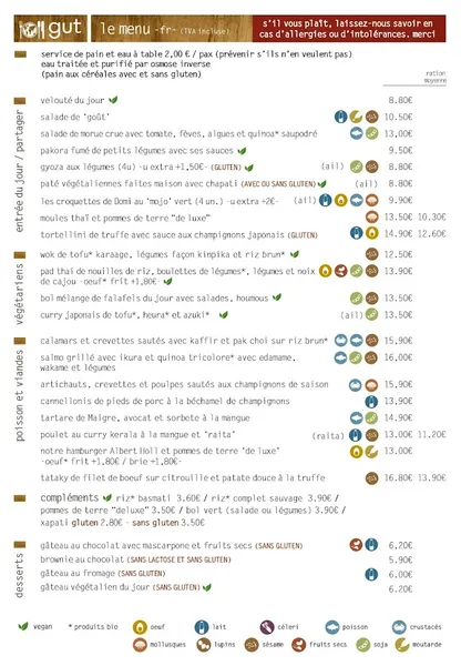 menu 2 of Restaurant gut
