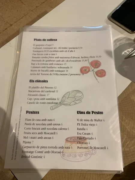 menu 0 of Restaurante Santa Magdalena