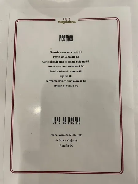 menu 2 of Restaurante Santa Magdalena