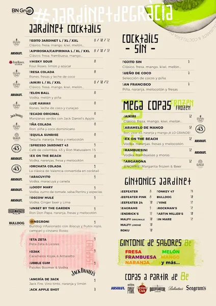 menu 0 of Jardinet de Gràcia
