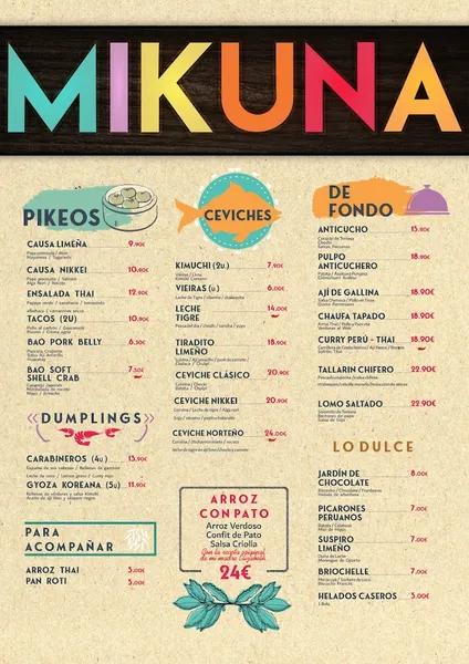 menu 0 of Restaurante MIKUNA