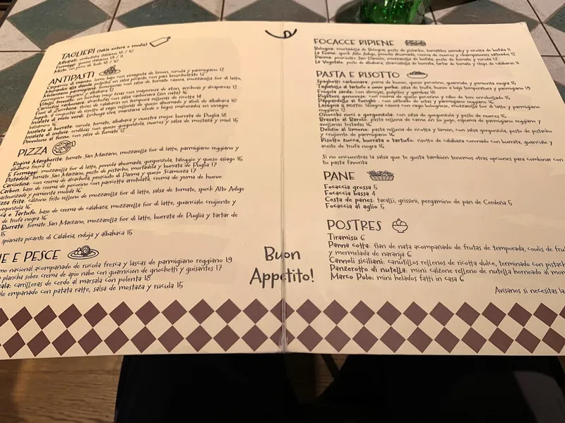 menu 2 of Il Posto di Bravo | restaurante italiano en Chamberí