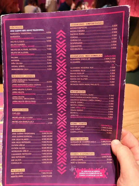 menu 2 of Lula Natxería