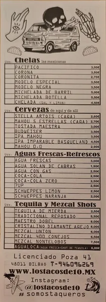 menu 2 of Los tacos de 10 by Surfin' Tacos