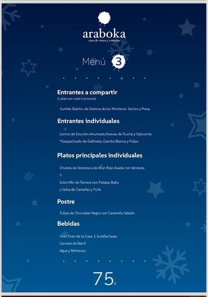 menu 1 of Araboka Restaurante en Málaga