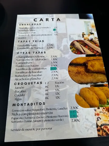 menu 1 of El Colmado de Papacote