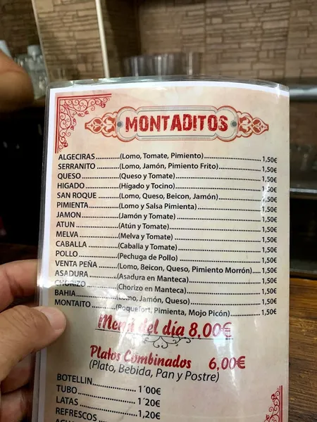 menu 1 of Venta Peña