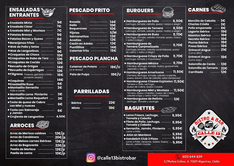 menu 0 of Calle13 Bistro&Bar Algeciras