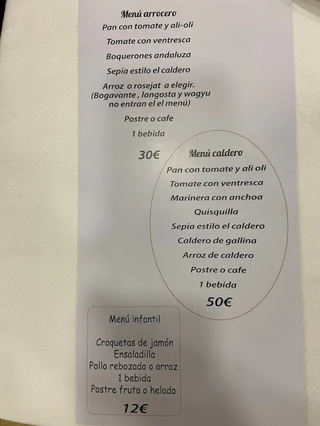 menu 1 of El Caldero by david