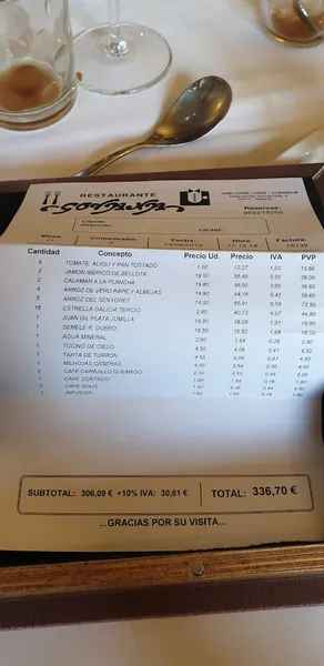 menu 1 of Restaurante Govana