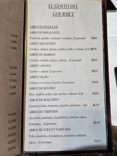 menu 2 of El Gosto del Gourmet