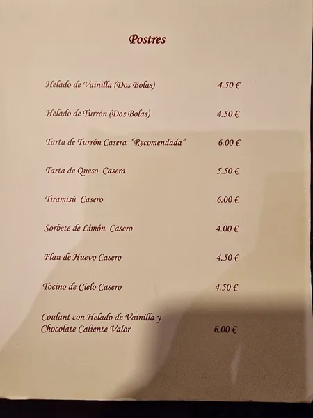 menu 0 of La Taverna del Racó del Pla