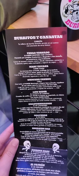 menu 1 of Flyin´ Burritos