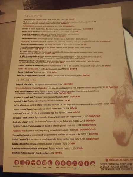menu 2 of Burro Canaglia Bar&Resto - Nervión