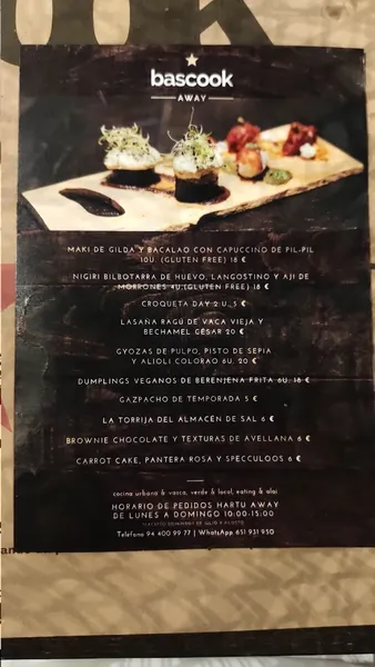 menu 1 of Bascook - Restaurante en Bilbao