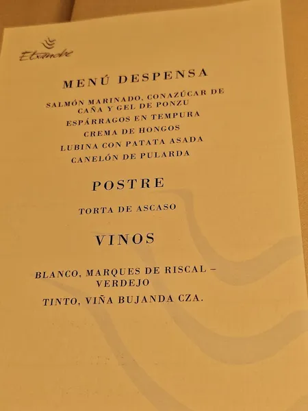 menu 1 of ETXANOBE