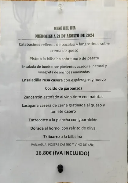 menu 1 of Colon's