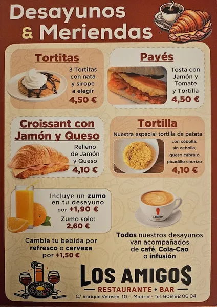 menu 2 of Los Amigos Vallecas