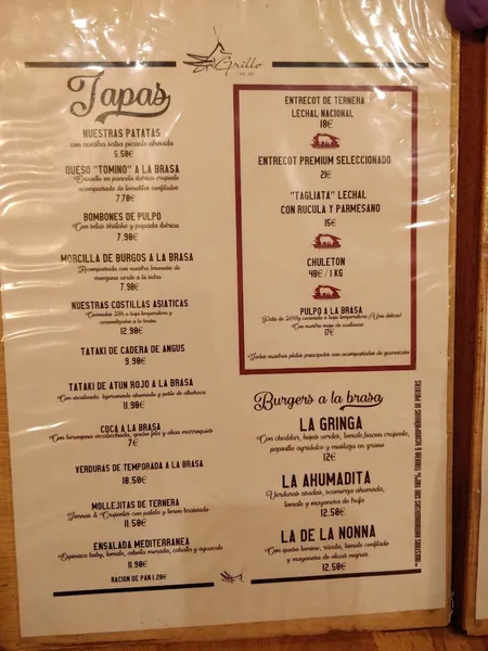 menu 2 of Restaurante Grillo Grill Bar