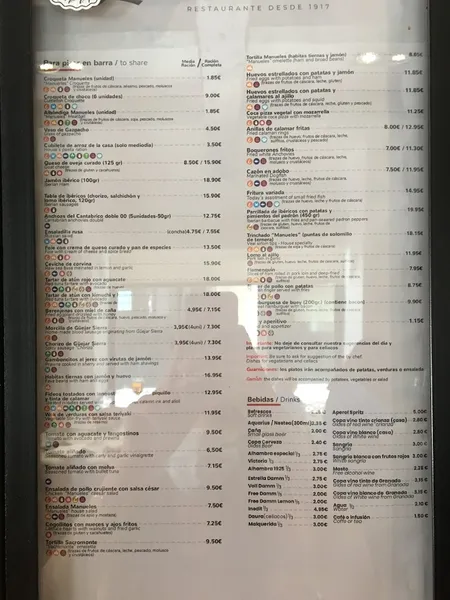 menu 1 of Los Manueles Reyes Católicos - Restaurante Granadino