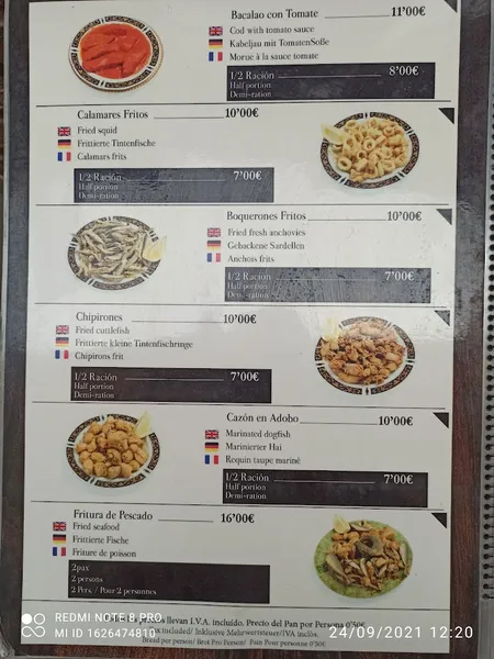menu 1 of La Bodega de Antonio