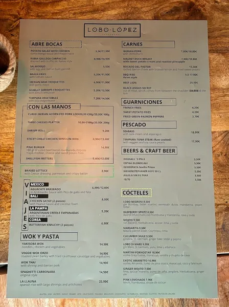 menu 0 of Lobo López