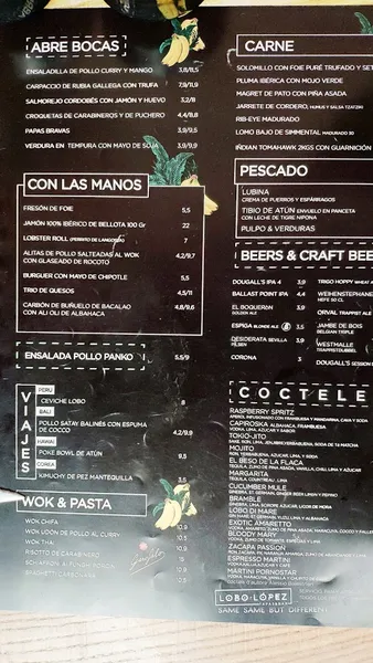 menu 2 of Lobo López