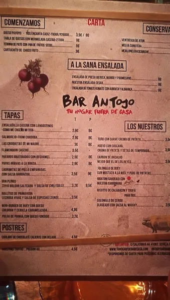 menu 0 of Bar Antojo
