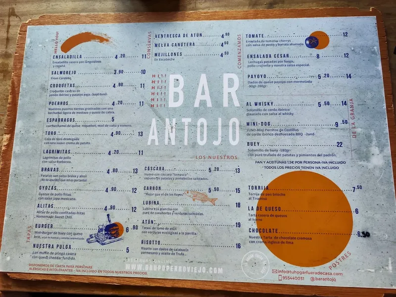 menu 1 of Bar Antojo