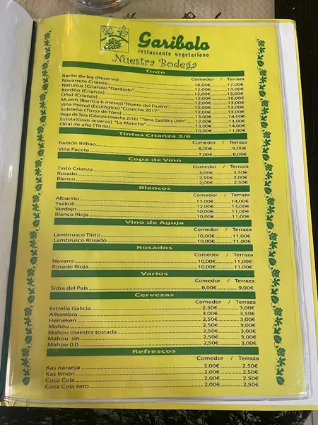 menu 2 of Restaurante Garibolo - Restaurante Vegetariano en Bilbao