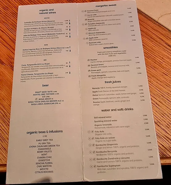 menu 0 of Margarito