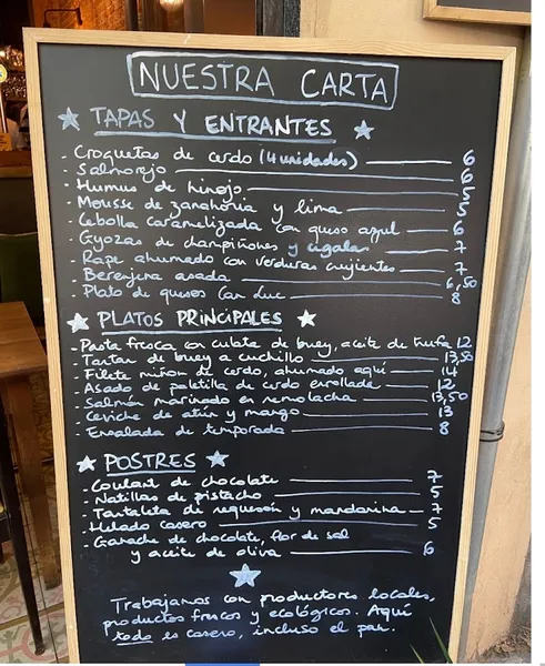 menu 2 of Restaurant Zed - Sagrada familia