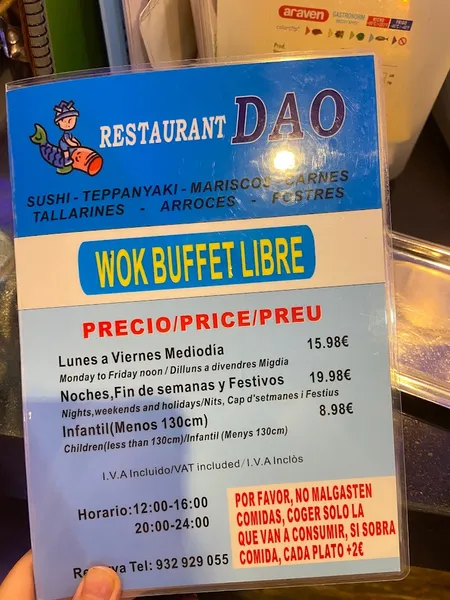 menu 1 of Wok Dao