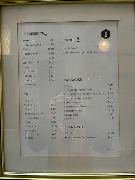 menu 1 of Departure Coffee Co.