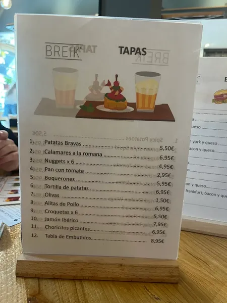 menu 2 of Breik Cafetería