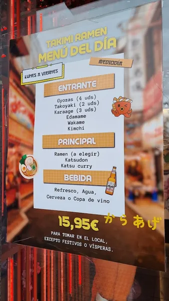 menu 2 of Takimi Ramen Murcia