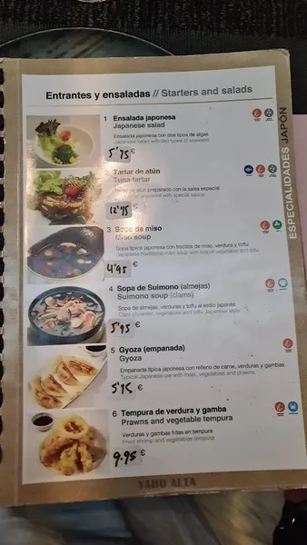 menu 2 of Yaho Alta Murcia