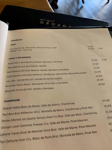menu 0 of Kokoro gastro sushi