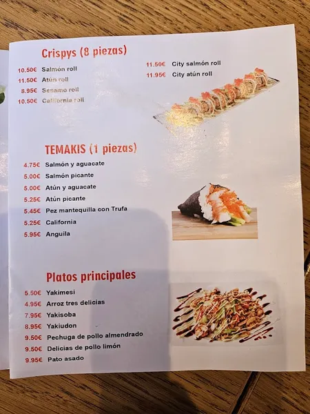 menu 1 of Yi sushi