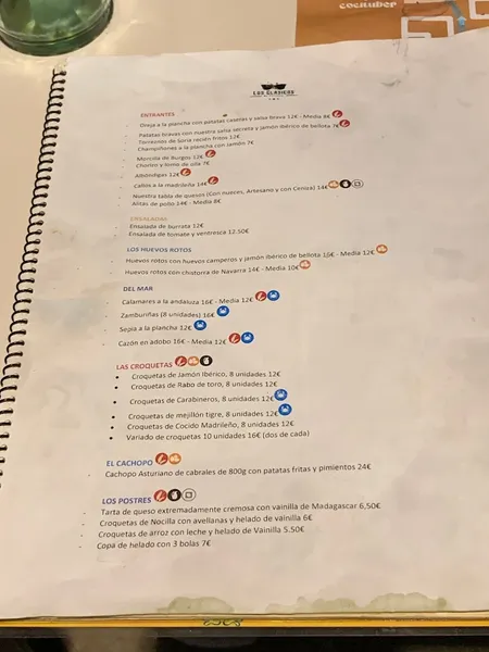 menu 0 of Los Clásicos de Cocituber 2