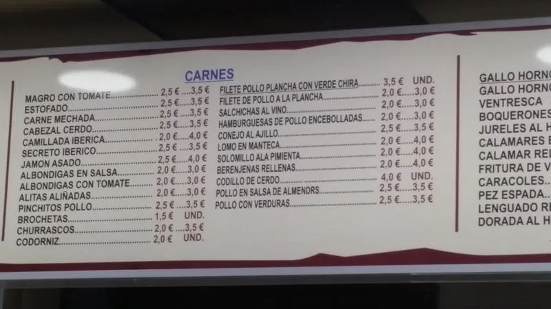 menu 2 of LA POSADA DE MIGUEL